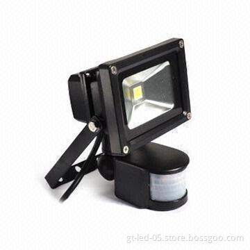 10W PIR Motion Sensor LED Floodlight with 10/20/30/50W Power and EMC/SAA/C-tick Marks